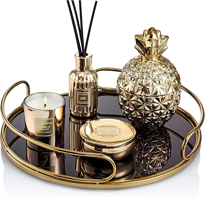 SPRING Fragrance Reed Diffuser Set | 6.1 oz (180ml) | Fragrance Made in France | Home Décor | Scented Aromatic Oil | Room Air Freshener White Flower | Lily, Jasmine, Lily of The Valley and Tuberose