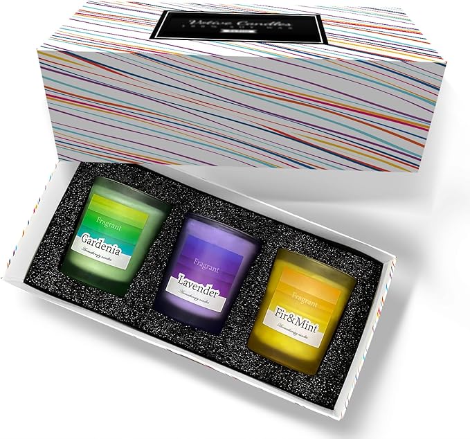 3 Pack Candles for Home Scented Frosted Glass Jar Scented Candles Set Aromatherapy Soy Candles Gifts for Anniversaries & Festivals