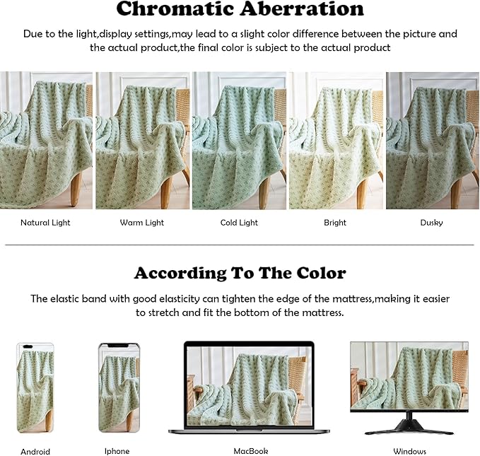 NEWCOSPLAY Super Soft Queen Blanket Green Premium Silky Flannel Fleece 3D Waffle Checkered Lightweight Bed Blanket All Season Use (Sage Green, Queen(90"x90"))