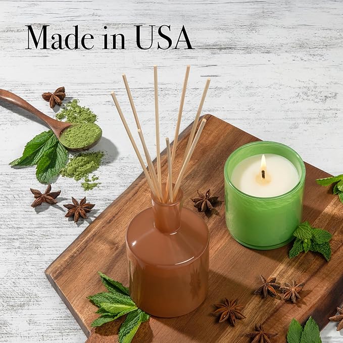 LAFCO New York Reed Diffuser Refill, Mint Tisane - 8.4 oz - Up to 6-Month Fragrance Life - Includes Natural Wood Reeds - Free of Dyes & Propellants - Made in The USA