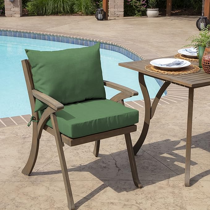 ARDEN Outdoor Dining Chair Cushion, 21 x 21, Rain-Proof, Fade Resistant 21 x 21, Moss Green Leala