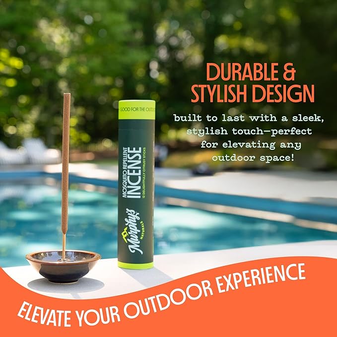 Murphy’s Naturals Stoneware Incense Stick Holder, Stone Grey, 4.5” Ash Catcher for Outdoor Use, Durable & Stylish Design for Easy Clean-Up, 1-Pack