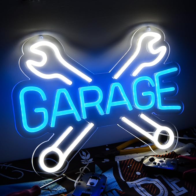 Garage Neon Sign Car Store Garage Led Sign Personalized Led Garage Light Sign for Wall Decor Custom Neon Sign for Man Cave Auto Repair Shop Workshop Birthday Gift,Size14.5 * 11inch(ZYLD074)
