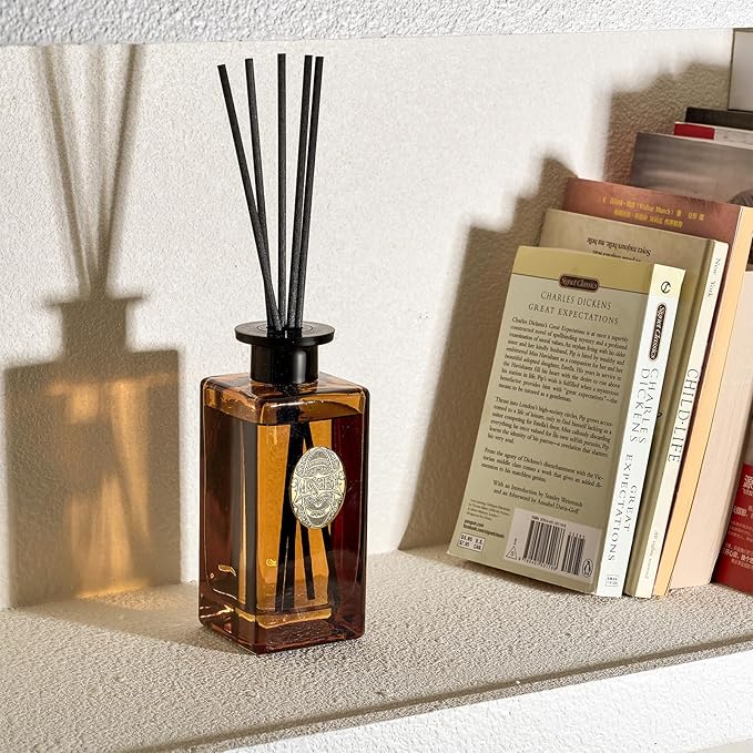 M&SENSE 10.14 oz Large Reed Diffuser |Under The FIG Scent Home Oil Diffuser with Sticks |Long Lasting Non-Toxic Essential Oil |Reed Diffuser for Bathroom Shelf Decor
