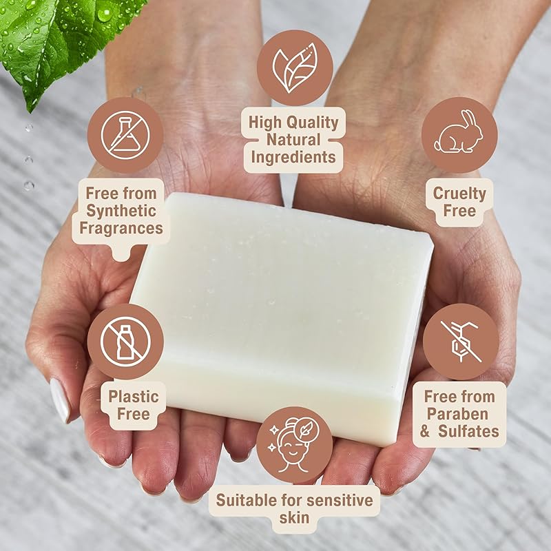 All Natural Bar Soap for Women & Men | Natural Soap | Unscented Soap | Natural Soap Bar| Bath Soaps | Handmade Soap | Scentless Soap | Fragrance Free Soap | Moisturizing Bar Soap |Sensitive Skin Soap