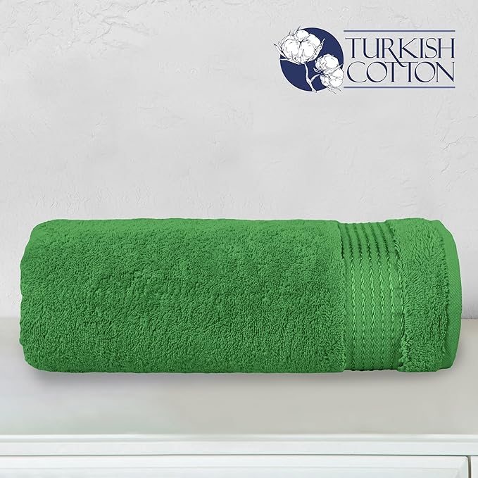 Elegant Comfort Premium Turkish Cotton 1 Piece Jumbo Bath Towel - 35 x 70 inch, Luxurious Hotel Spa Quality 100% Turkish Cotton Large Bath Towel - Highly Absorbent - Soft Bathroom Towel, Emerald Green