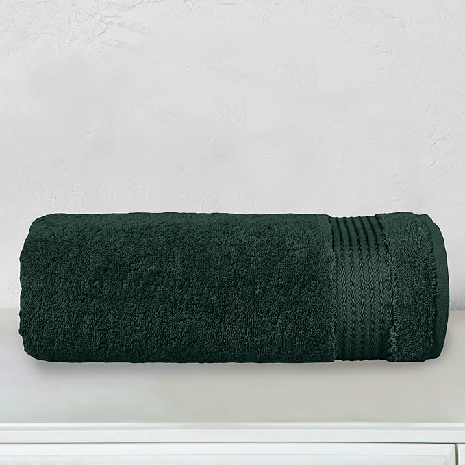 Elegant Comfort Premium Turkish Cotton 1 Piece Jumbo Bath Towel - 35 x 70 inch, Luxurious Hotel Spa Quality 100% Turkish Cotton Large Bath Towel - Highly Absorbent - Soft Bathroom Towel, Hunter Green