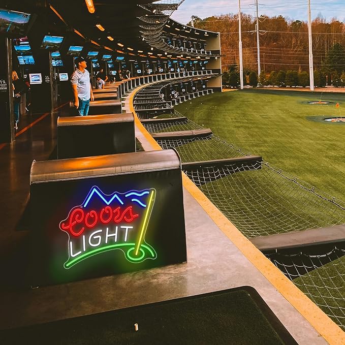 Golf Neon Sign for Wall Decor Led Business Signs Suitable for Man Cave Crs Light Bar Pub Creative Neon Lights Signs with USB Powered for Coors Light Golf Club Backdrop Lights Wall Hanging Decor 