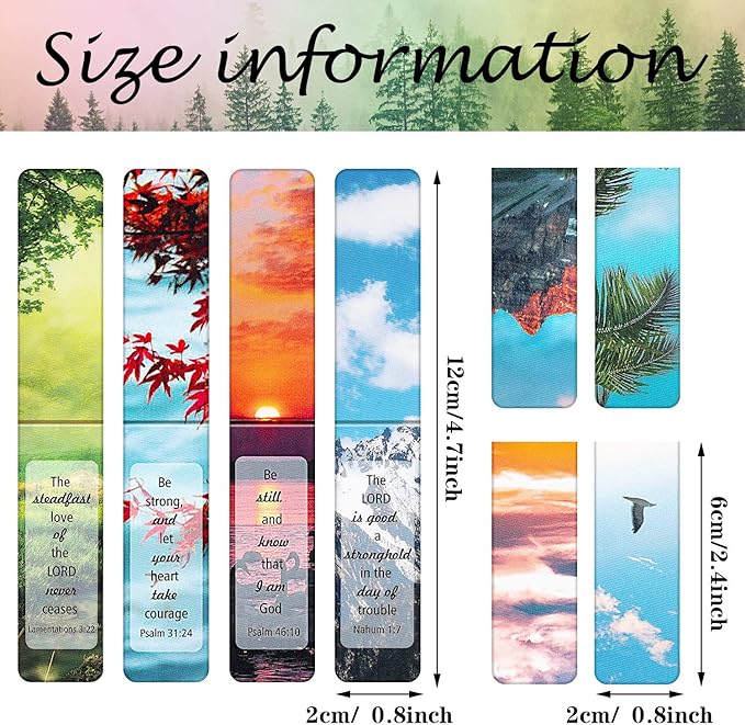 32 Pieces Magnetic Bookmarks Inspirational Magnetic Page Markers Nature Scenery Magnet Page Clips Bookmarks for Students Teachers School Home Office Supplies