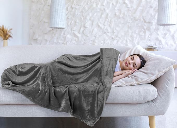 Utopia Bedding Grey 300GSM Fleece Blanket (King Size - 90x102 Inch) Luxury Soft Bed Blanket (Bulk Pack of 9)