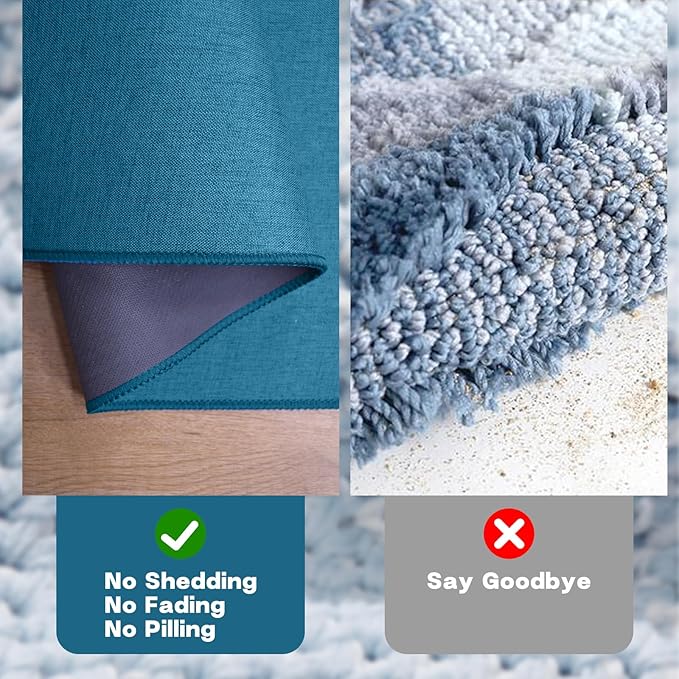 Yancorp 17"x30" Ultra Thin Bathroom Rugs,Low Profile Bath Mat Non Slip Fit Under Door Super Absorbent Washable Indoor Door Mat Small Rug