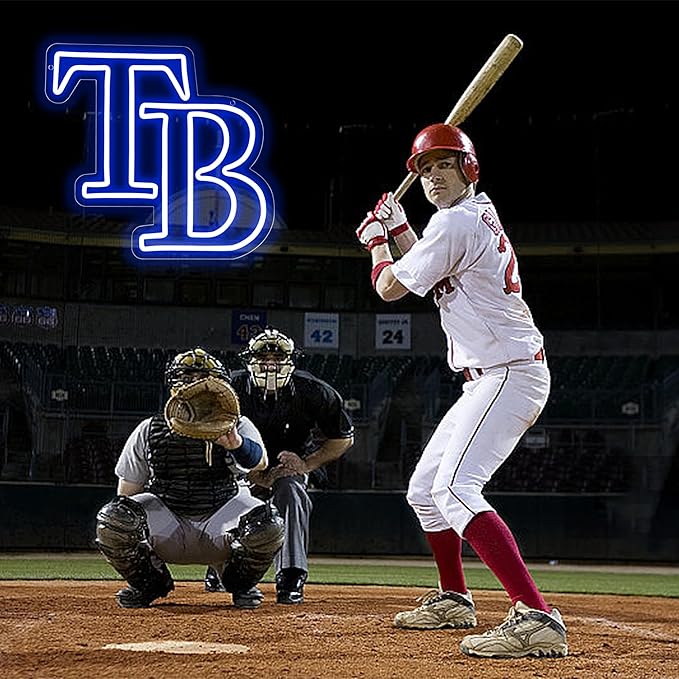 Neon Sign Baseball Team Logo Neon Light Up Sign for Wall Led Sign for Bedroom Gifts for Baseball Fans Neon Sign for Man Cave 5V USB Powered Size 13.3 * 12.6inch(ZYLD139)
