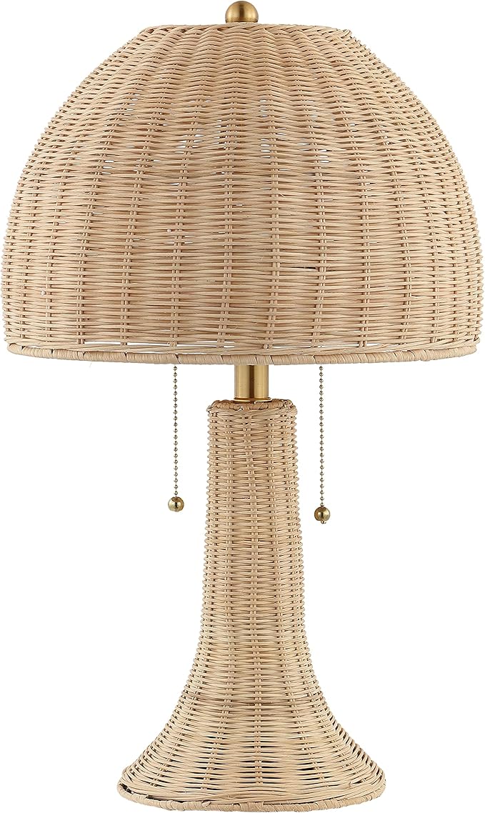 JONATHAN Y JYL4040A Joanie 22'' Bohemian Rustic Iron LED Table Lamp Farmhouse Coastal Bedside Desk NightStand for Bedroom Living Room Office College Bulbs Included, Natural/Brass Gold, 13.0 in