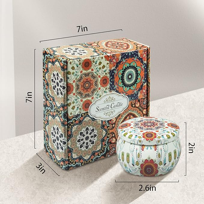 Scented Candles Gift Set for Womem: 4 Pack Package - Aromatherapy Candle Sets,Natural Soy Wax Candle Can Help Stress Relief&Body Relaxation,Very Suitable for Festival,Bath,Yoga.