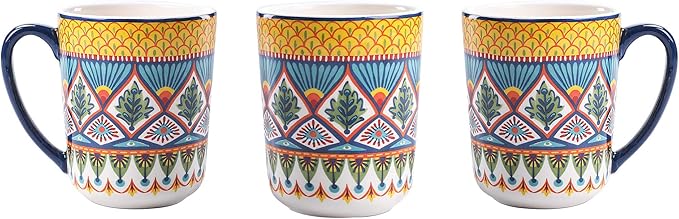 Bico Havana Ceramic Mugs, Set of 4, for Coffee, Tea, Drinks, Microwave & Dishwasher Safe
