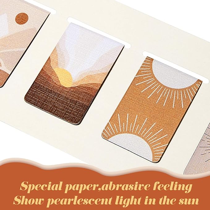 10 Pieces Boho Sun Magnetic Bookmarks Book Markers Magnet Page Markers Assorted Inspirational Book Set with Landscape for Students Teachers Reading