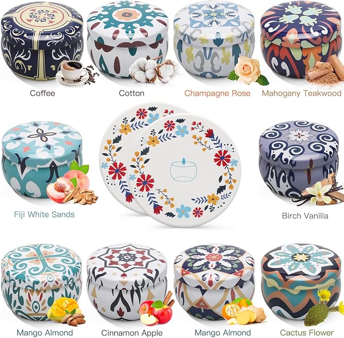 Scented Candles Gift Set,10 Pack Candles for Home Scented,250 Hour Long Lasting Soy Candle with Two Coasters, Birthday Gifts for Women, Aromatherapy Candle for Stress Relief, Relaxation, Bath, Yoga