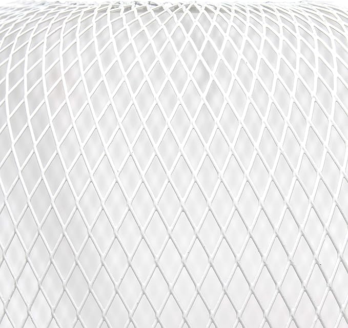 Simple Designs LT1072-WHT Metal Mesh Industrial Table Lamp, White