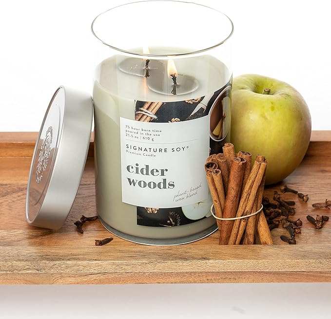 Lidded Cider Woods Scented Candle