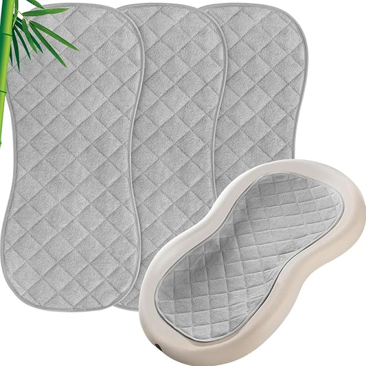 Quilted Thicker Changing Pad Liner 3 Pack Waterproof, Fit for Changing Pad Liners are Warm On a Baby's Back Non-Slip Design Reusable Pads Machine Washable, Grey