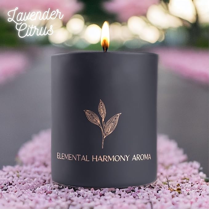 Home Decor Premium Soy Wax Scented Candles Cup 6.3 oz Single Wick Over 40 Hours of Burning Time (Lavender Citrus), Best Gift idea for Loved Ones and Friends.