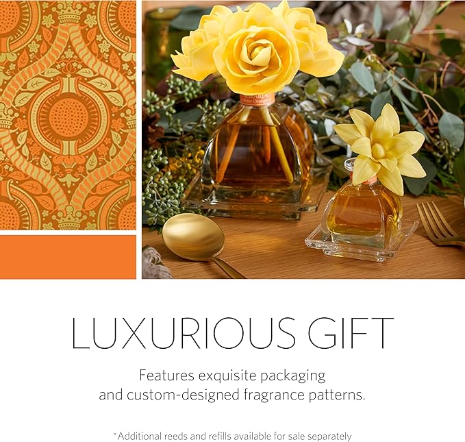 AGRARIA AirEssence Flower and Reed Diffuser Set, Hand Crafted Sola Flower Botanical Home Fragrance Diffuser, Scented Oil Reed Diffuser, Flower and Reed Diffuser Gift Set for All Occasions