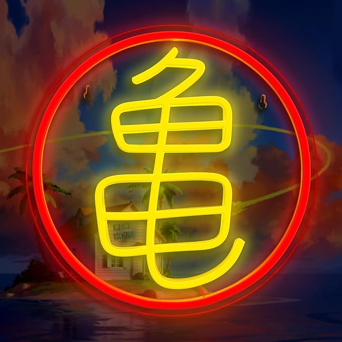 Anime 龟 Neon Sign for Wall Decor, Japanese Anime LED Sign Light,USB Powered Dimmable Neon Night Light for Man Cave, Bedroom, Game Room, Bar, Pub, Unique Gift for Anime Lovers
