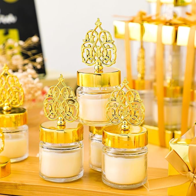 Hoolerry 12 Pcs Ramadan Candle Eid Mubarak Gift Set Muslim Islamic Candles Gift Bulk Ramadan Decor Scented Lavender Candles Muslim Night Light Favors or Eid Islamic Home Decor