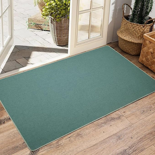Yancorp 2.6'X4''Ultra Thin Big Bathroom Rugs,Low Profile Bath Mat Non Slip Fit Under Door Absorbent Shower Rug Washable Large Indoor Door Mat