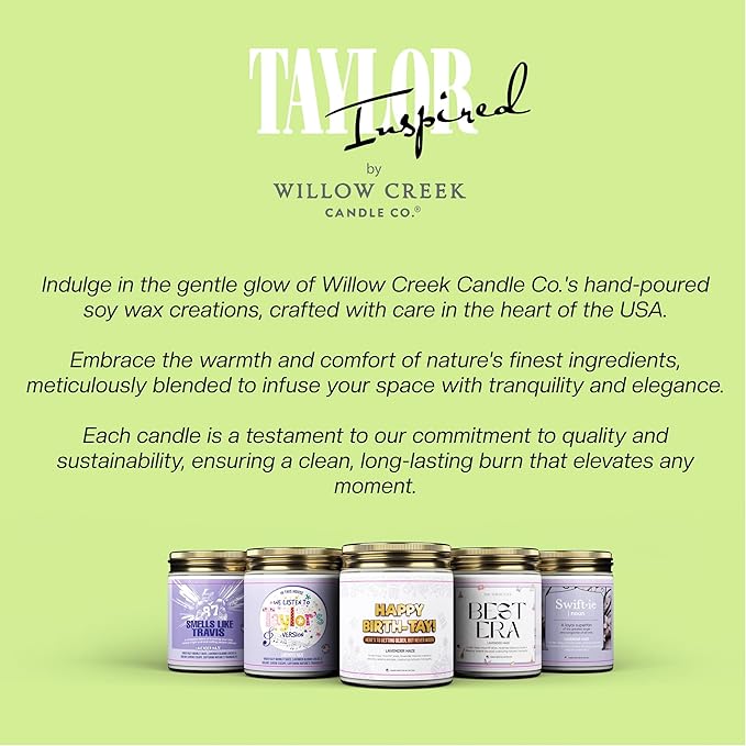 Taylor Inspired Lavender Haze Candle - Long Lasting Soy Wax Candle Gift Set for Taylor Fans - Luxury Scented Candles for Taylor Parties, Home, Birthday Candle - 5 Fragrances (8oz)