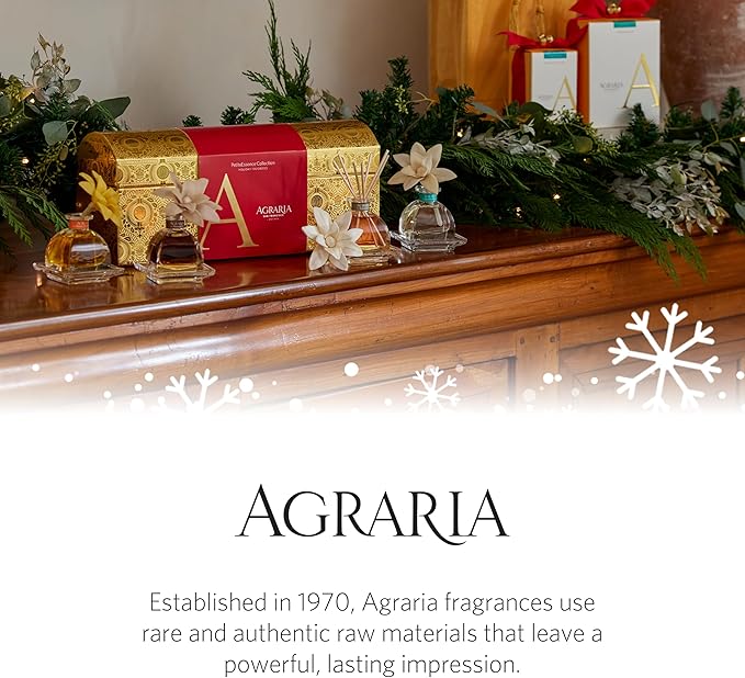 Agraria AirEssence Flower and Reed Diffuser Set, 7.4 oz, Handcrafted Sola Flower Botanical Scent Diffuser for Home, Scented Oil Gift Set