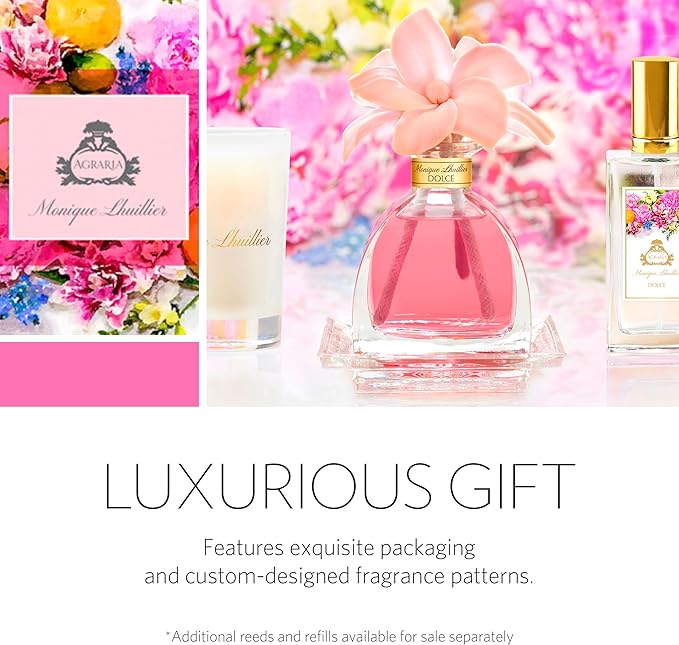 AGRARIA AirEssence Flower and Reed Diffuser Set, Hand Crafted Sola Flower Botanical Home Fragrance Diffuser, Scented Oil Reed Diffuser, Flower and Reed Diffuser Gift Set for All Occasions