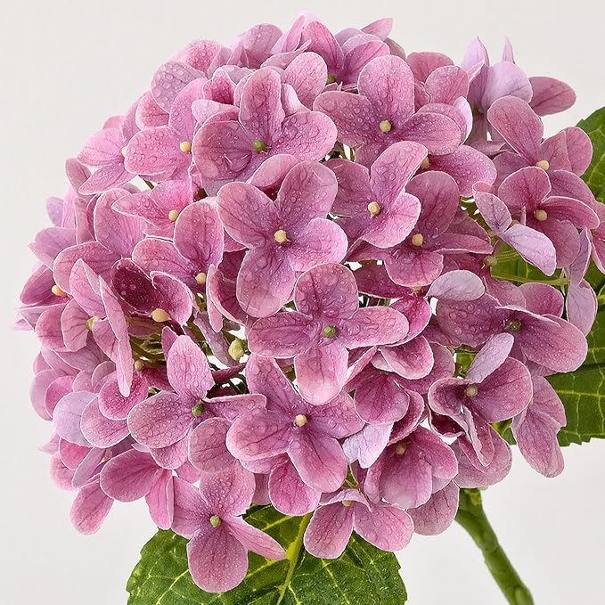 4Pcs 20" Real Touch Hydrangea Artificial Flowers Dark Pink Lifelike Fake Latex Hydrangeas for Baby Shower Party Wedding Flower Arrangement Indoor Home Office Xmas Table Decoration