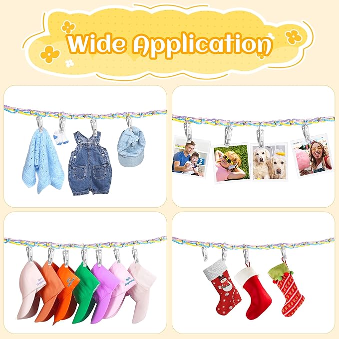 Hanging Stuffed Animal Storage Hammock - 78 Inch Stuffed Animal Hammock Corner with 20 PCS Metal Clips, Boho Stuffed Animal Net with Wooden Ring Macrame Stuff Animal Organizer for Room Decor