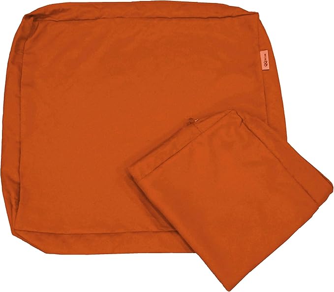2 Pack 23X23X5 Inch Outdoor Water-Resistant Cushion Pillow Replacement Covers Only with Zipper for Patio Furniture, Sofa, Loveseat, Deep Seat Chair in Rust Color