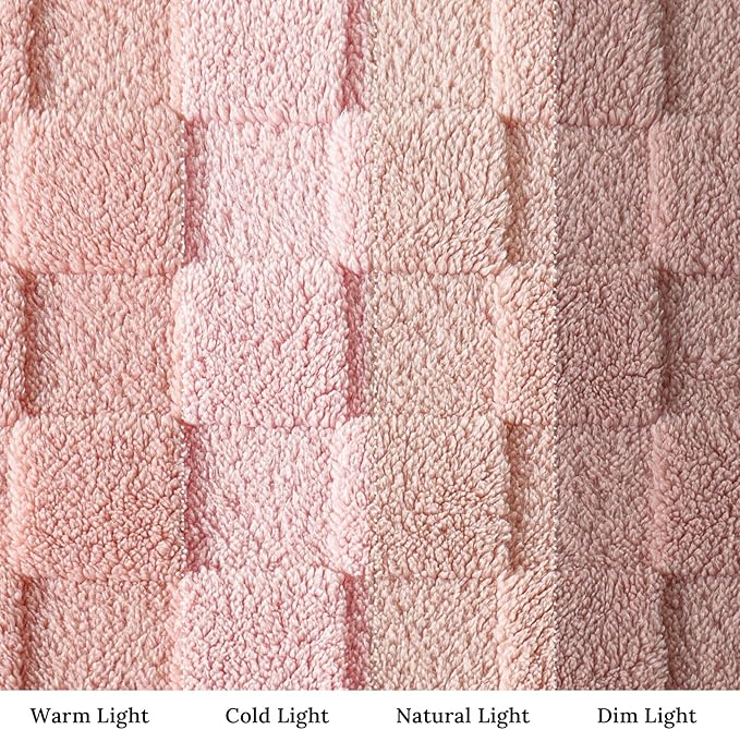 Exclusivo Mezcla Twin Size Flannel Fleece Blanket, Super Soft and Warm Lightweight Checkered Pattern Blankets for All Seasons, 60x80 Inches, Pink