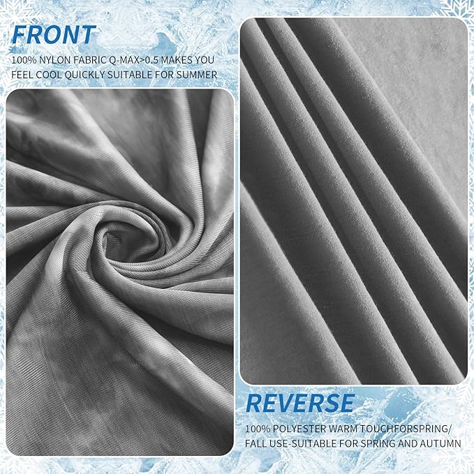 Guohaoi Cooling Blanket for HotSleepers - Arc-Chill Q-Max >0.5 Cool Fiber, 100% Oeko-Tex Certified, Summer Lightweight Throw Blanket, Absorbs Heat to Keep Body Cool for Night Sweats(90x108 Grey)