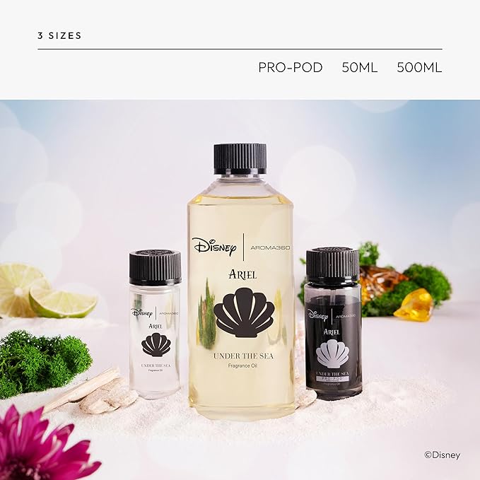 Aroma360 | Disney Under the Sea Fragrance Oil Blend | The Little Mermaid | Princess Ariel | Luxury Essential Oil Diffuser | Aromatherapy Scent Diffuser Oil | Bergamot, Ivy and Ocean 16.9 fl oz, 500 mL