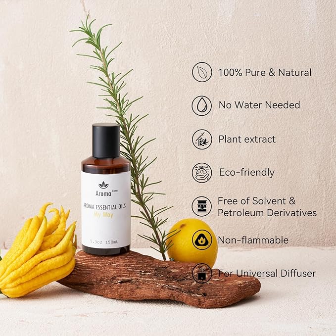 Hotel Scent Essential Oil - My Way - Luxury Hotel Inspired The 1 Hotel South Beach, Home Aromatherapy Diffuser Oil - Lemon, Bergamot - for Diffuser, Humidifier, Ultrasonic, Reed - 150ML