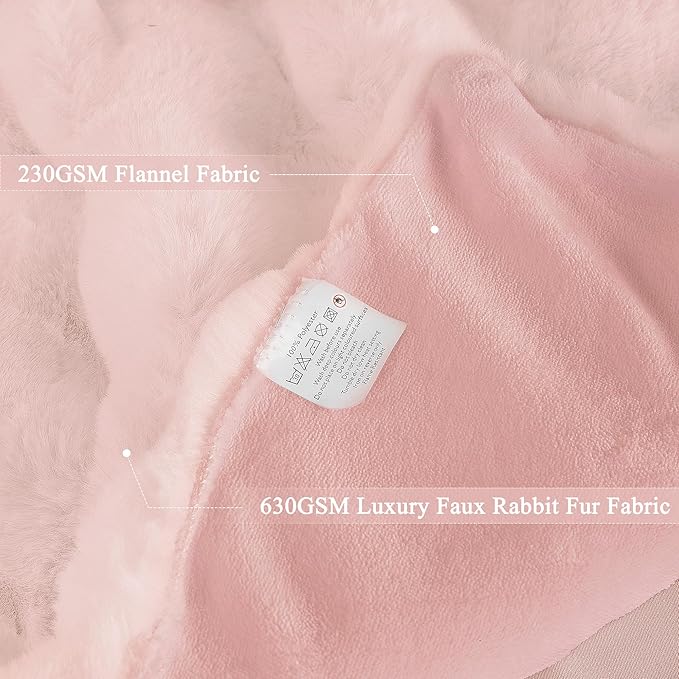 Pink Fluffy Blanket for Couch Living Room Faux Fur 50x60 Fuzzy Throw Blanket for Bed Soft Furry Bed Cozy Comforter Home Decor Gifts 860 GSM