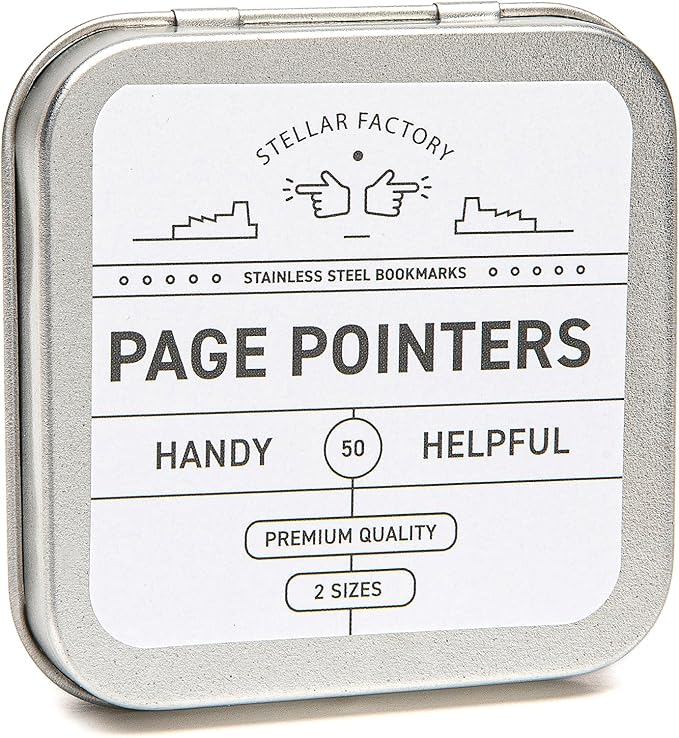 Stellar Factory Book Darts: Thin Stainless Steel Mini Bookmarks - 50 Count (Page Pointer)