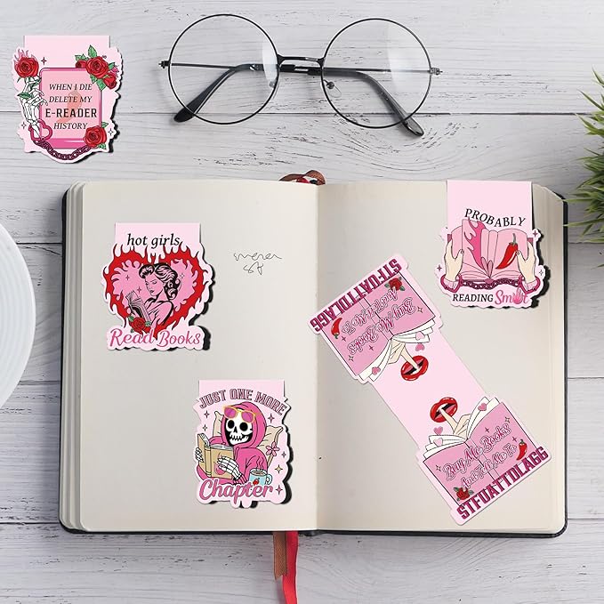 Romance Magnetic Bookmark Gifts - 8Pcs Spicy Fairytale Bookmarks Magnetic Skeleton Hot Girls Reading Book Mark Magnets Bookmark Page Markers Clip for Women Book Lover Reader Bookish Students