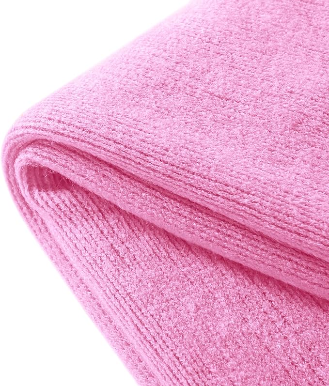 Homiest Decorative Knitted Throw with Fringe, Lightweight Acrylic Knit Blanket - Soft & Cozy Tassel Blanket for Couch, Sofa, Bed (Hot Pink, 50 x 60 Inch)