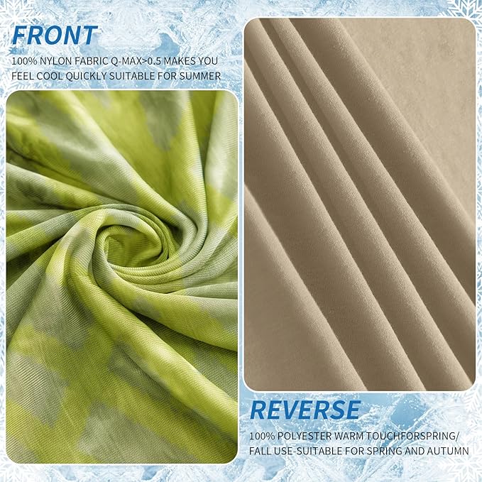 Guohaoi Cooling Blanket (90"x90"Queen Size) for Hot Sleepers and Night Sweats,Decortive Tie Dye,Arc-Chill Q-Max >0.5Cool Fiber,Ultra Cold Breathable,Comfortable,Keep Cool,Hypo-Allergenic,All-Season