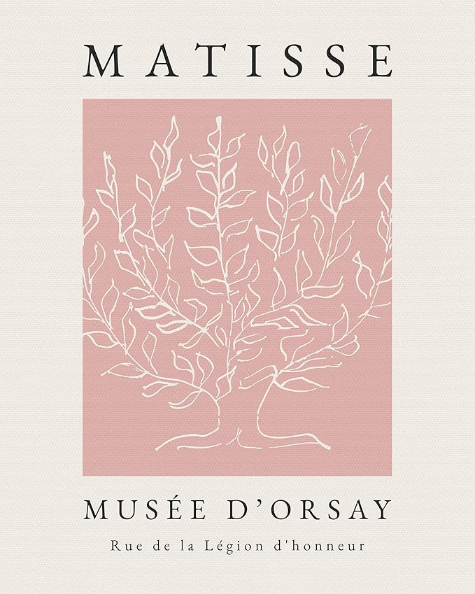 Matisse Wall Art Decor Set of 3,Abstract Matisse Wall Art Exhibition Posters,Unframed Pink Tree Wall Art,Truly Quality Canvas Prints for 11x14in,Art Poster Decoration for Kitchen,