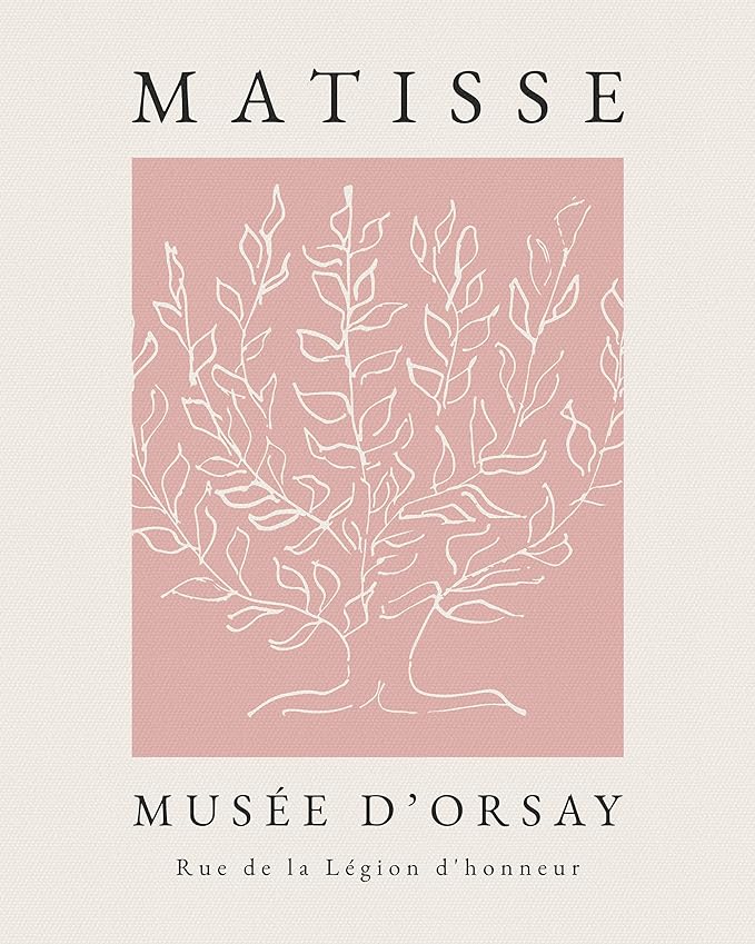 Matisse Art wall Décor Set of 3,Unframed Pink Tree wall art,Truly Quality Canvas Prints for 12x16in,Art poster decoration for kitchen, bathroom,living room,bedroom