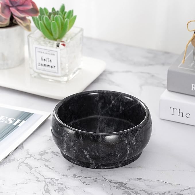 4.72 Inch Decorative Bowls - Natural Marble Key, Coffee Table Centerpiece, Soap Serving, Incense Burner, Smudge Bowl