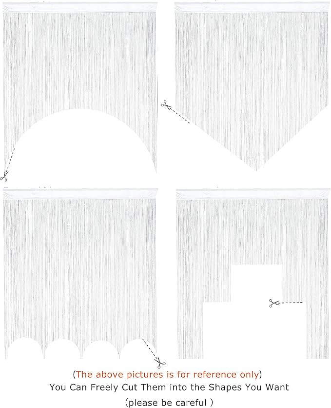Doorway String Curtain Door Curtains,Boho Hippie Hanging Patio Tassels Screen Room Decor Bedroom Wall Window Closet Kitchen Living Room Fringe Divider Panel Laundry Room(39×110in/100×280cm, White)
