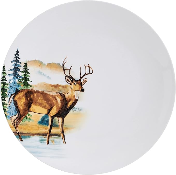 Studio Nova Woodland Animals Lodge 12 Piece Dinnerware Set, Service for 4, White