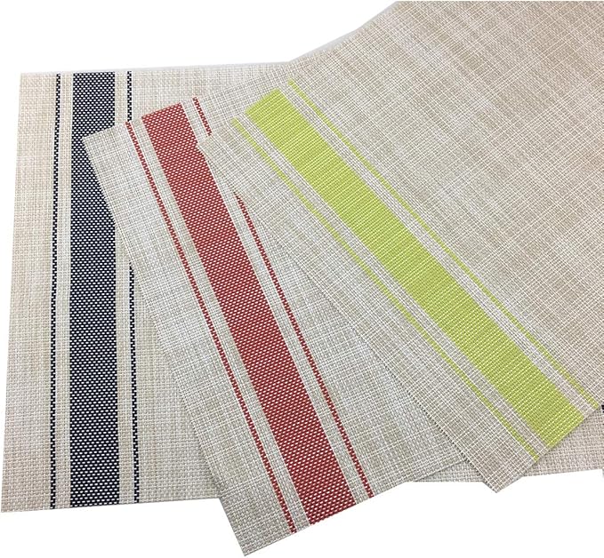 Gugrida Luxury Red Placemats Set of 6 Crossweave Woven Vinyl Placemat for Dining Table Kitchen Table Mats